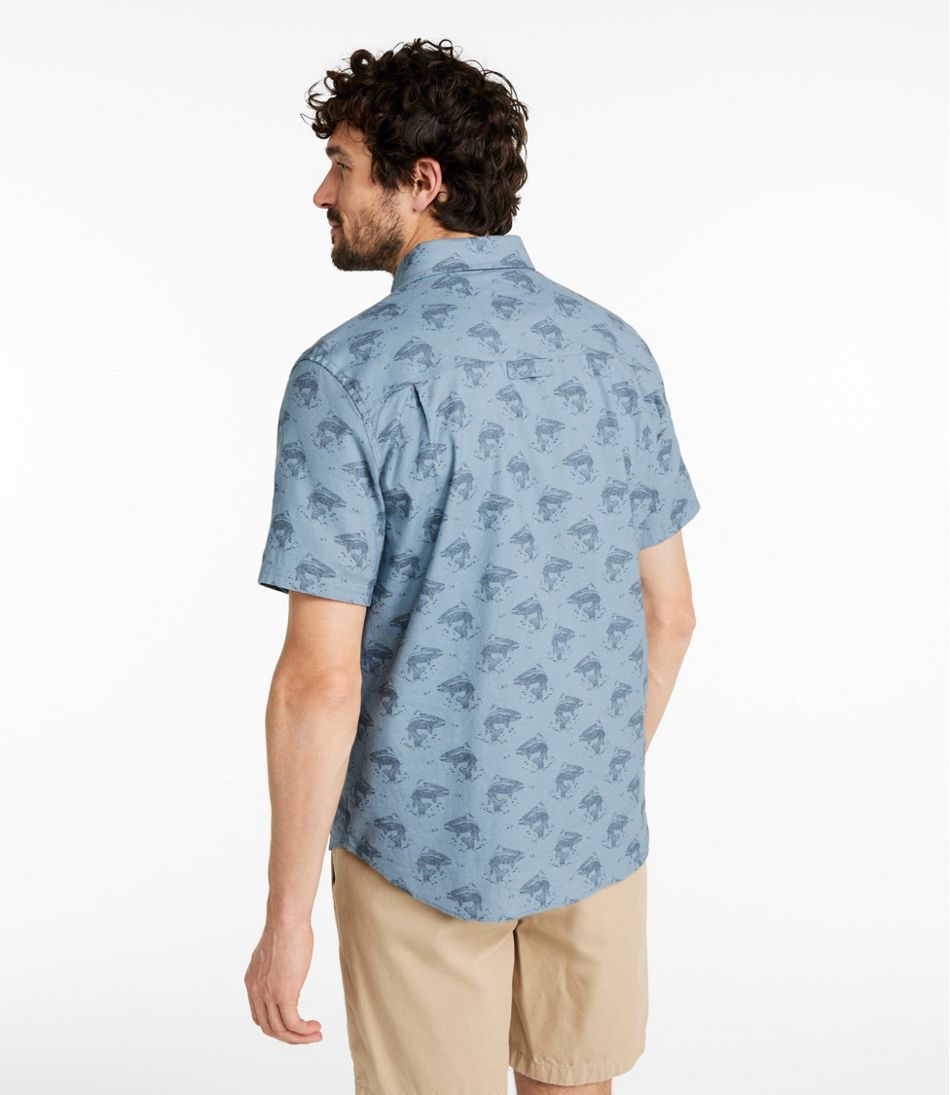Men's Stonecoast Hemp Shirt, Short-Sleeve, Slightly Fitted Untucked Fit, Print