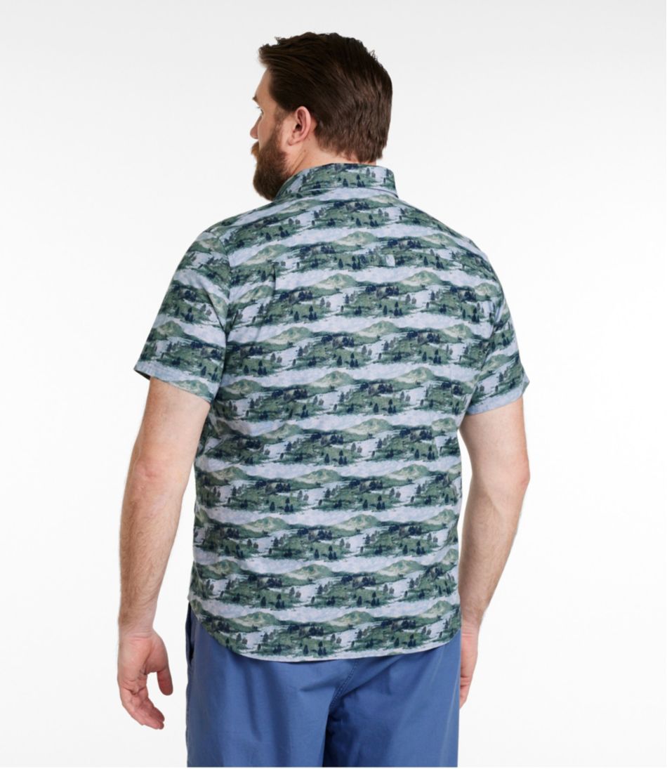 Men's Stonecoast Hemp Shirt, Short-Sleeve, Slightly Fitted Untucked Fit, Print