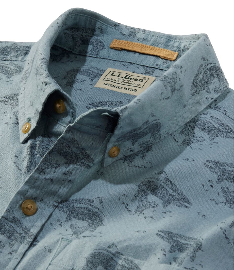 Men's Stonecoast Hemp Shirt, Short-Sleeve, Slightly Fitted Untucked Fit, Print