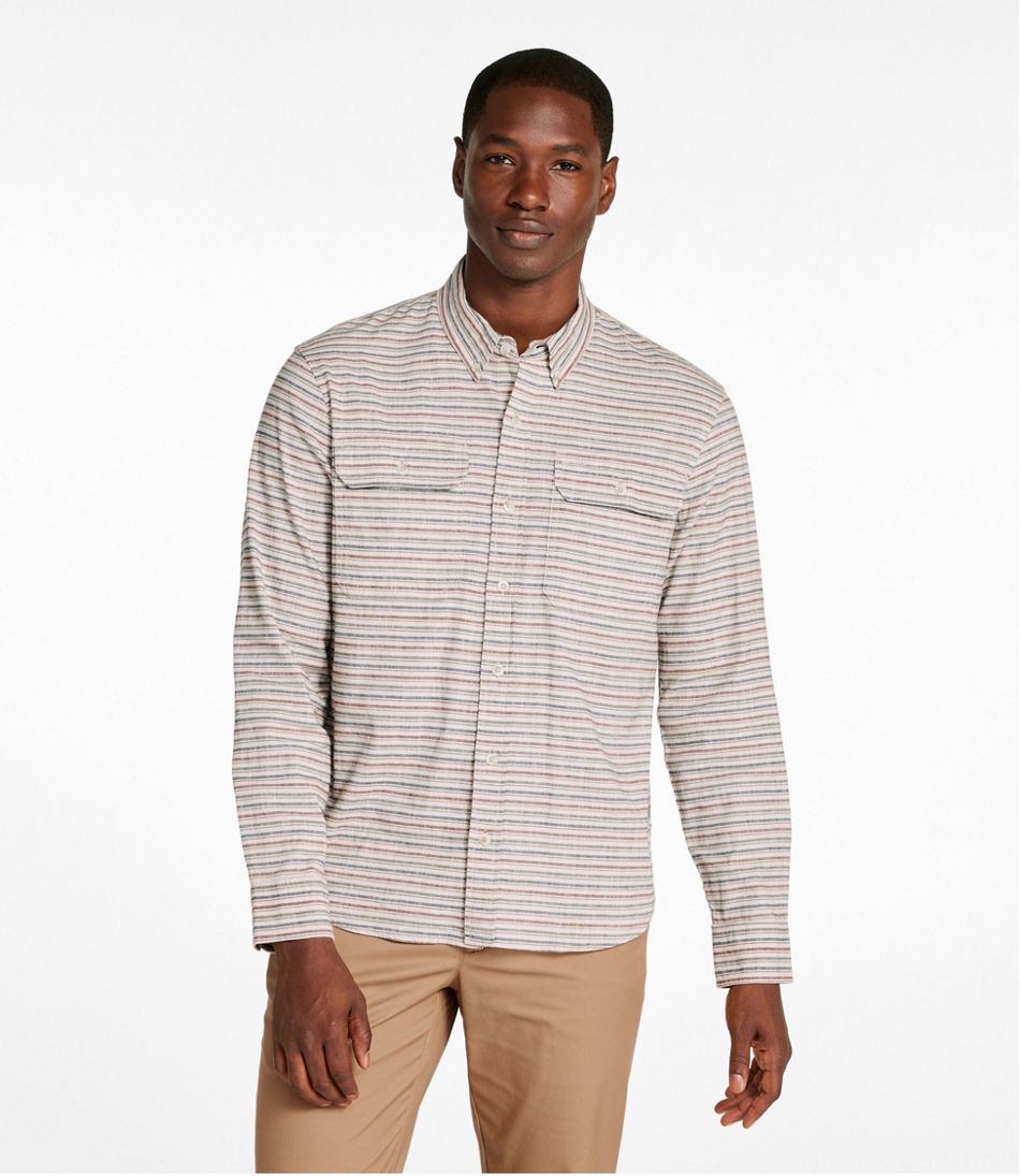Men's Stonecoast Hemp Shirt, Long-Sleeve, Slightly Fitted Untucked Fit, Stripe