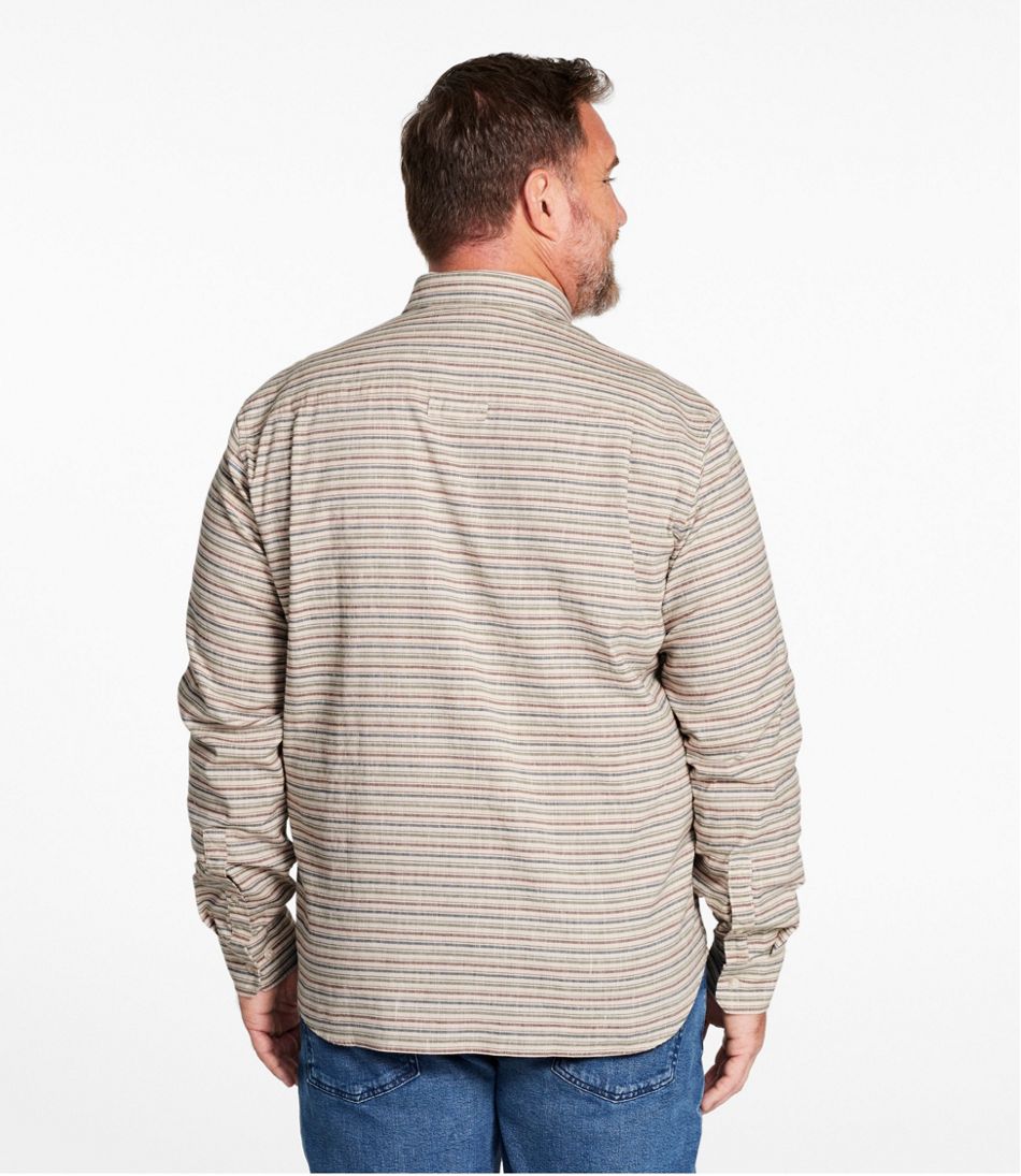 Men's Stonecoast Hemp Shirt, Long-Sleeve, Slightly Fitted Untucked Fit, Stripe