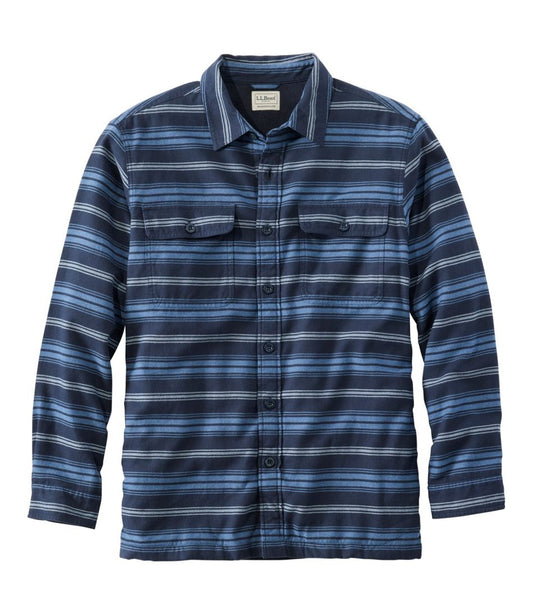 Men's Fleece-Lined Flannel Shirt, Traditional Fit, Stripe