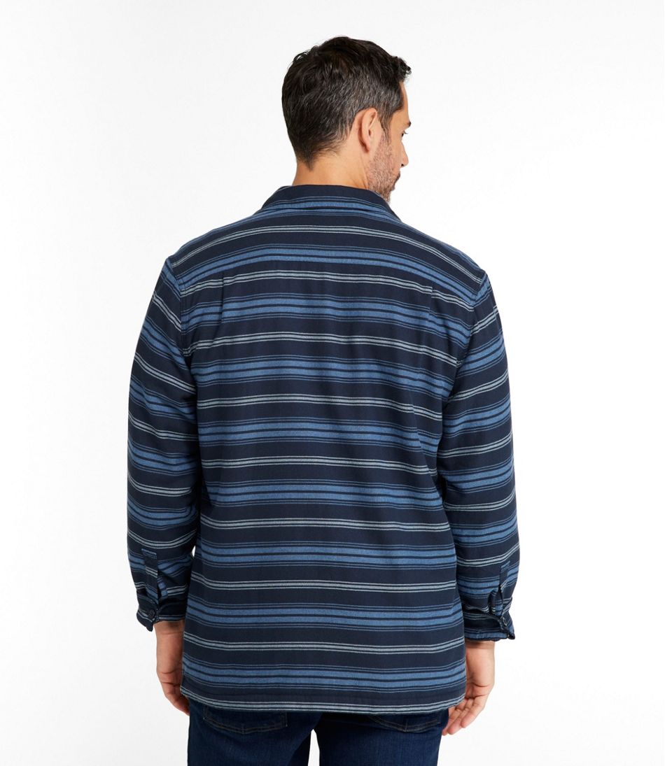 Men's Fleece-Lined Flannel Shirt, Traditional Fit, Stripe