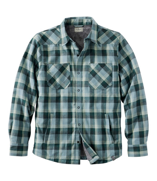 Men's Katahdin Performance Flannel Shirt-Jacket, Hi-Pile Fleece-Lined Plaid