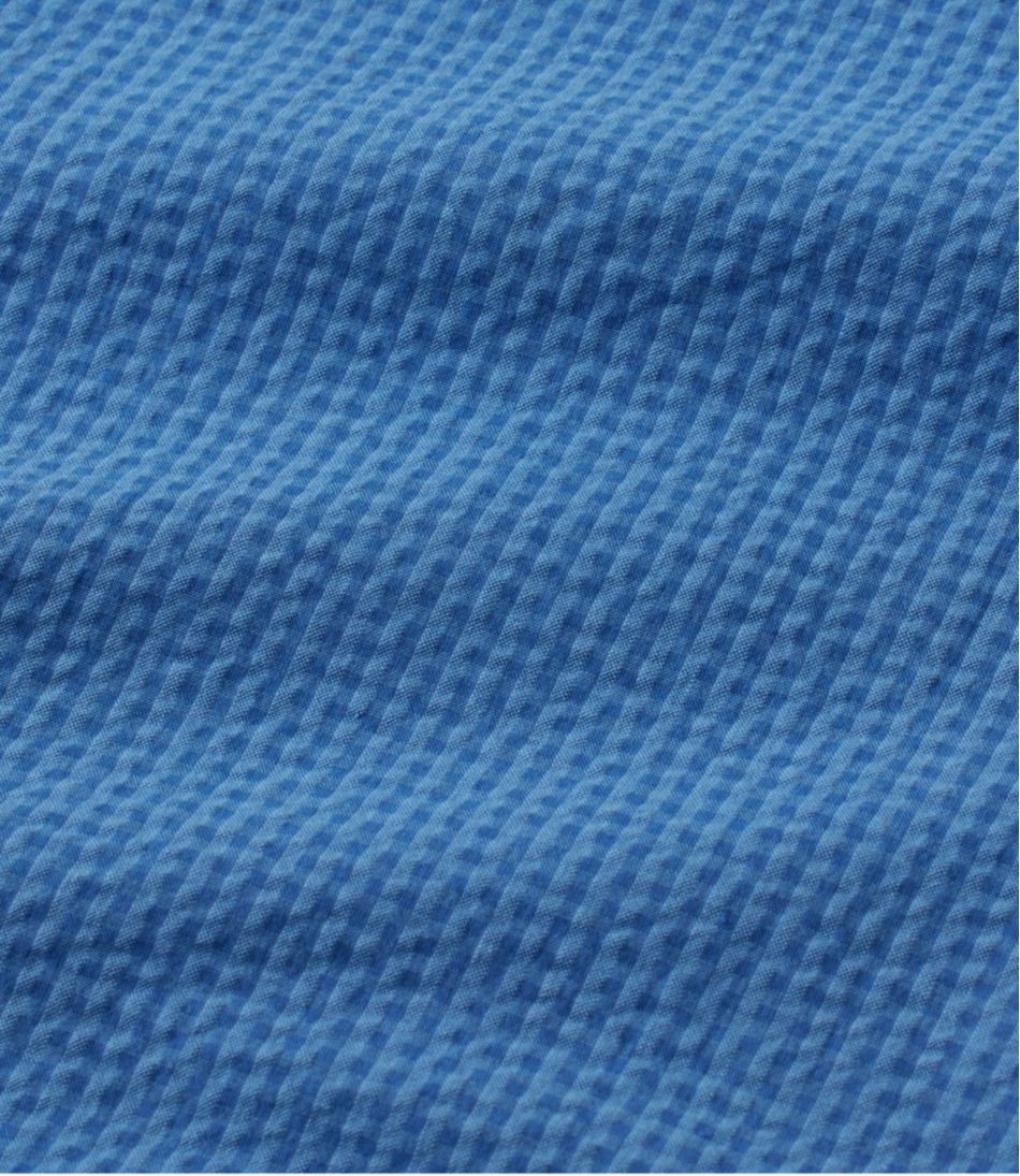 Men's Organic Cotton Seersucker Shirt, Short-Sleeve, Slightly Fitted, Plaid