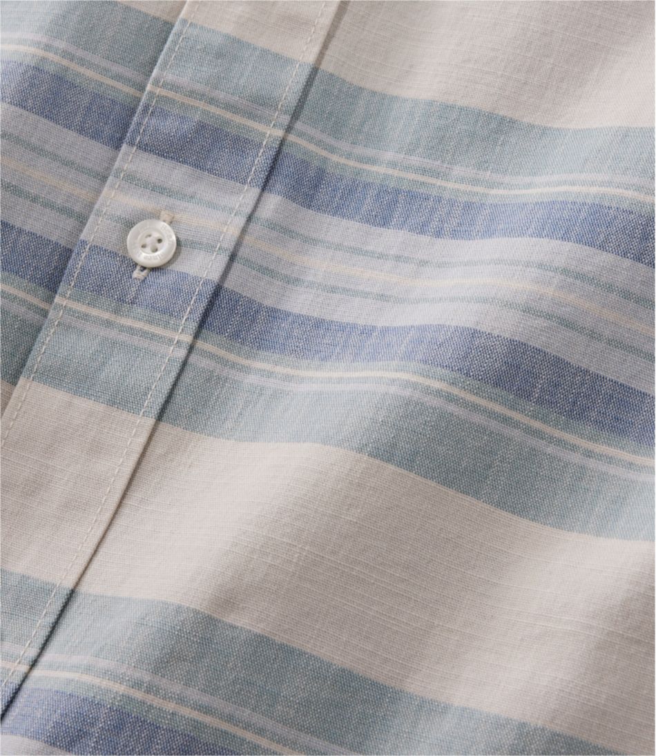 Men's Comfort Stretch Chambray Shirt, Traditional Untucked Fit, Long-Sleeve, Stripe