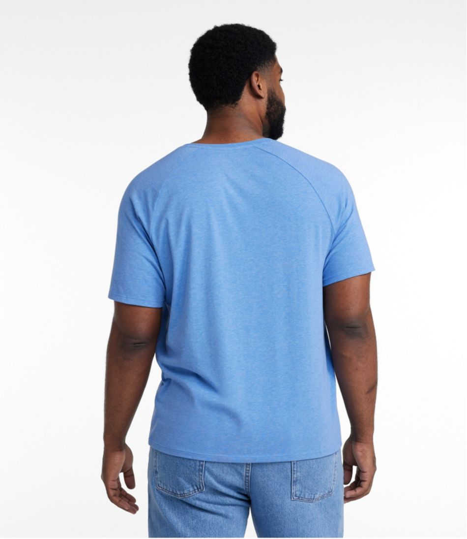 Men's Comfort Stretch Pima Tee Shirt, Short-Sleeve Henley
