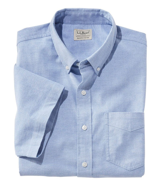 Men's Comfort Stretch® Oxford Shirt, Slightly Fitted Untucked Fit, Short-Sleeve