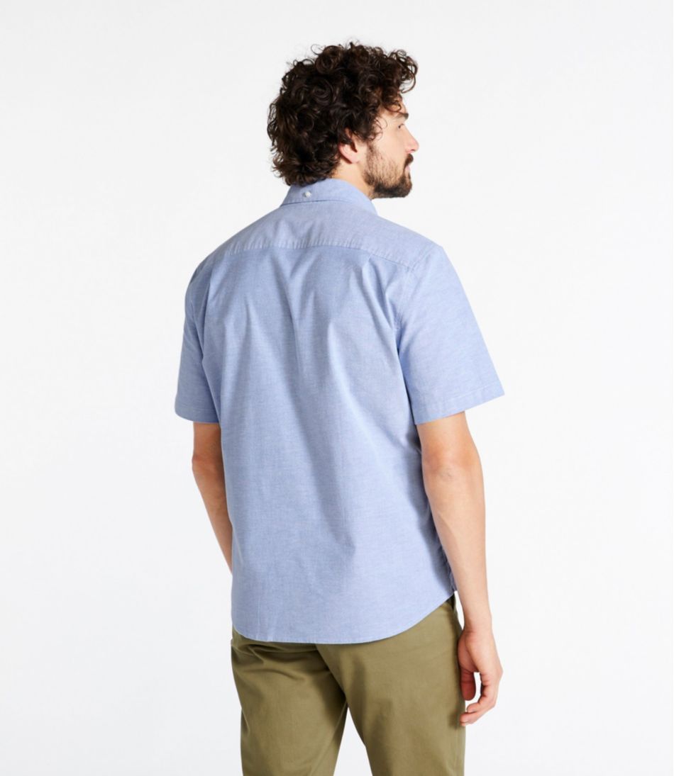Men's Comfort Stretch® Oxford Shirt, Slightly Fitted Untucked Fit, Short-Sleeve
