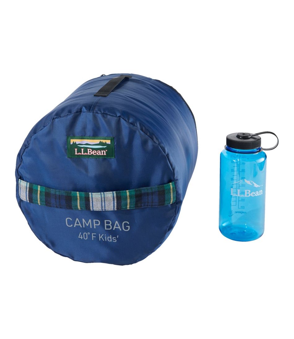 Kids' Flannel Lined Camp Sleeping Bag, 40°