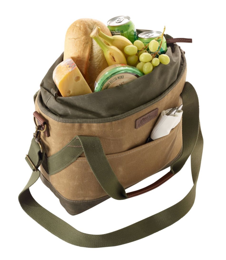 Insulated Waxed-Canvas Tote, Medium
