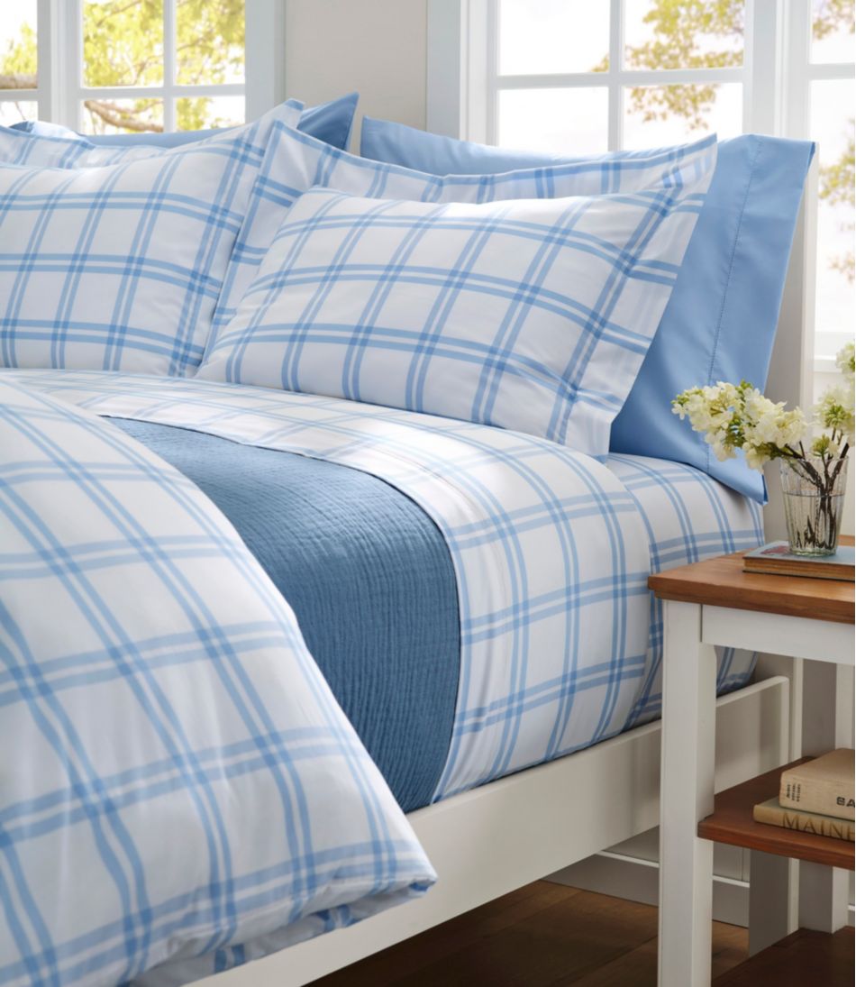 280-Thread-Count Pima Percale Sheet Collection, Windowpane