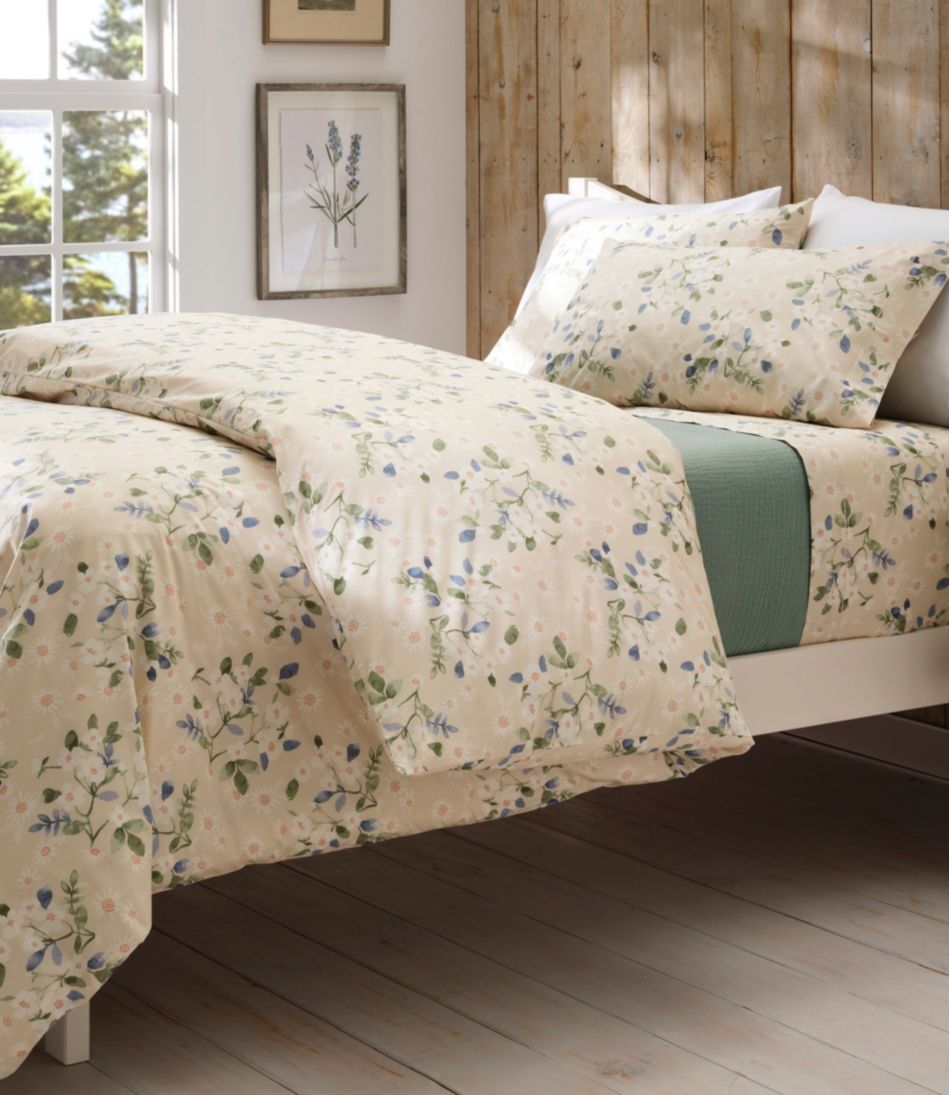 Premium Egyptian Percale Comforter Cover Collection, Daisy
