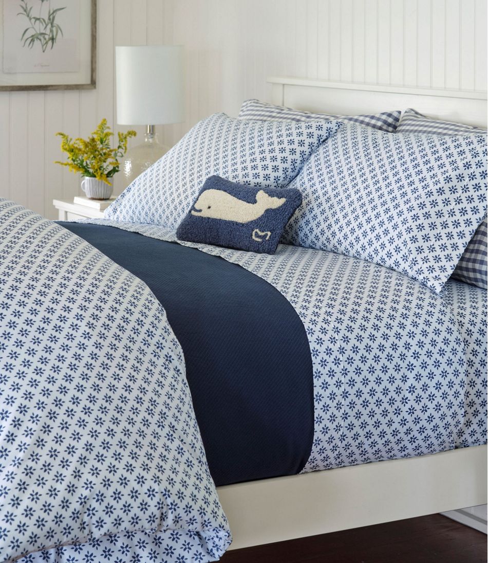Sunwashed Percale Sheet Collection, Block Floral Print