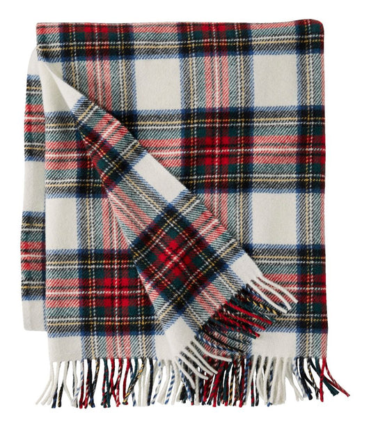 Washable Wool Throw, Plaid 54" x 60"