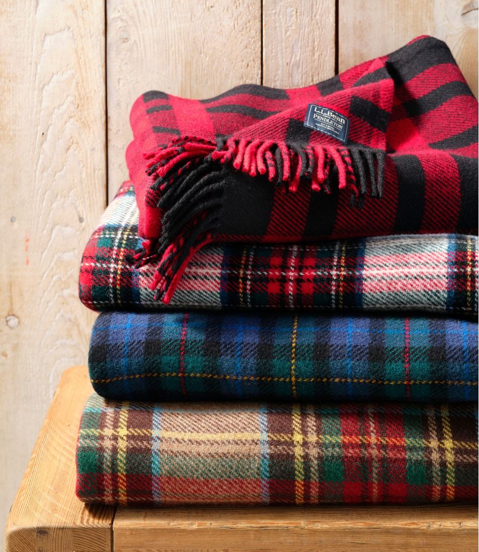Washable Wool Throw, Plaid 54" x 60"