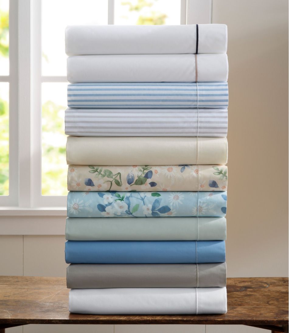 Premium Egyptian Percale Sheet Collection, Satin Stitch
