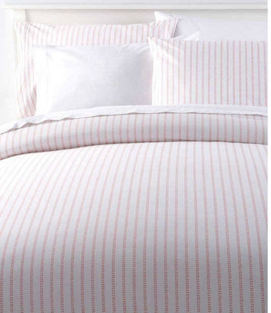 Sunwashed Percale Comforter Cover, Stripe Leaf