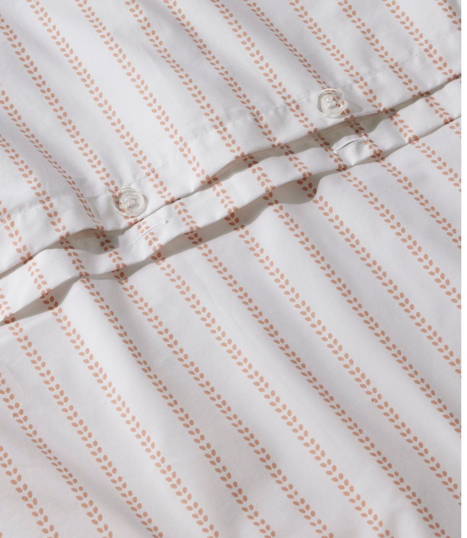 Sunwashed Percale Comforter Cover, Stripe Leaf