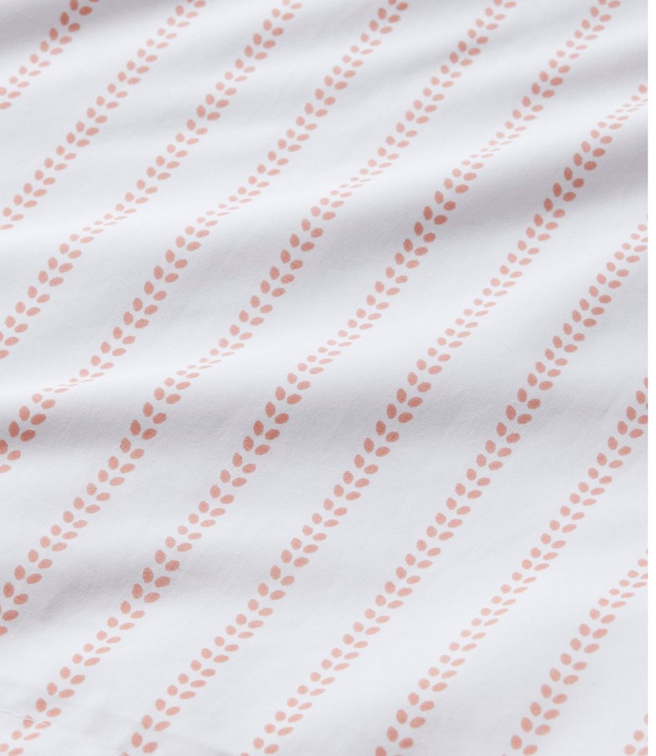 Sunwashed Percale Comforter Cover, Stripe Leaf