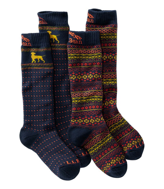 Kids' Winter Snow Sports Socks, 2-Pack