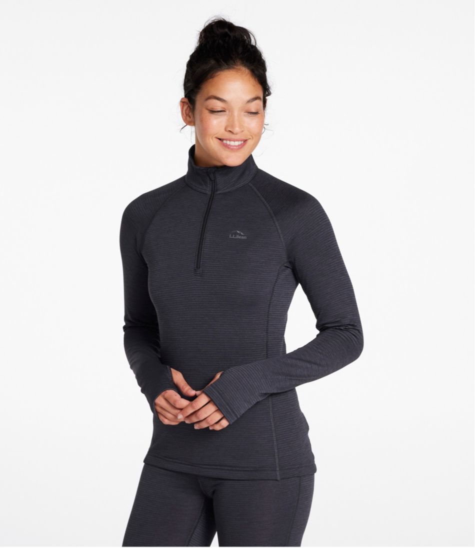 Women's Midweight Base Layer Crew Top, 1/4 Zip