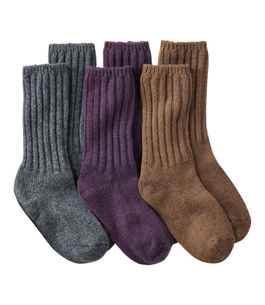 Adults' Merino Wool Ragg Socks, 3-Pack
