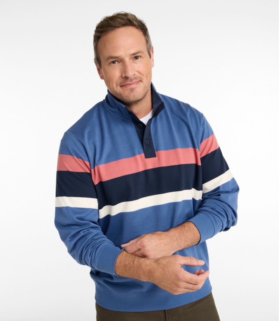 Men's Bean's Vintage Soft Rugby, Mockneck, Chest Stripe