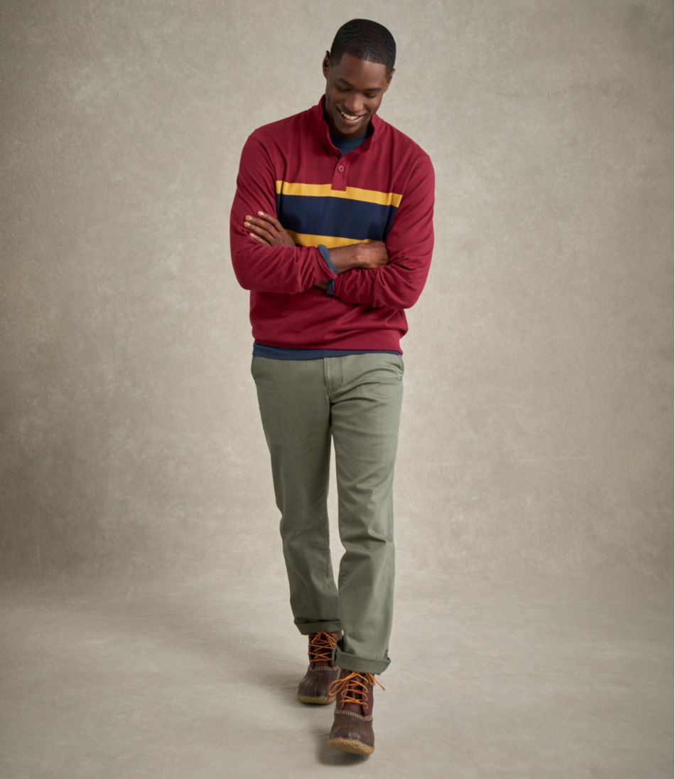 Men's Bean's Vintage Soft Rugby, Mockneck, Chest Stripe