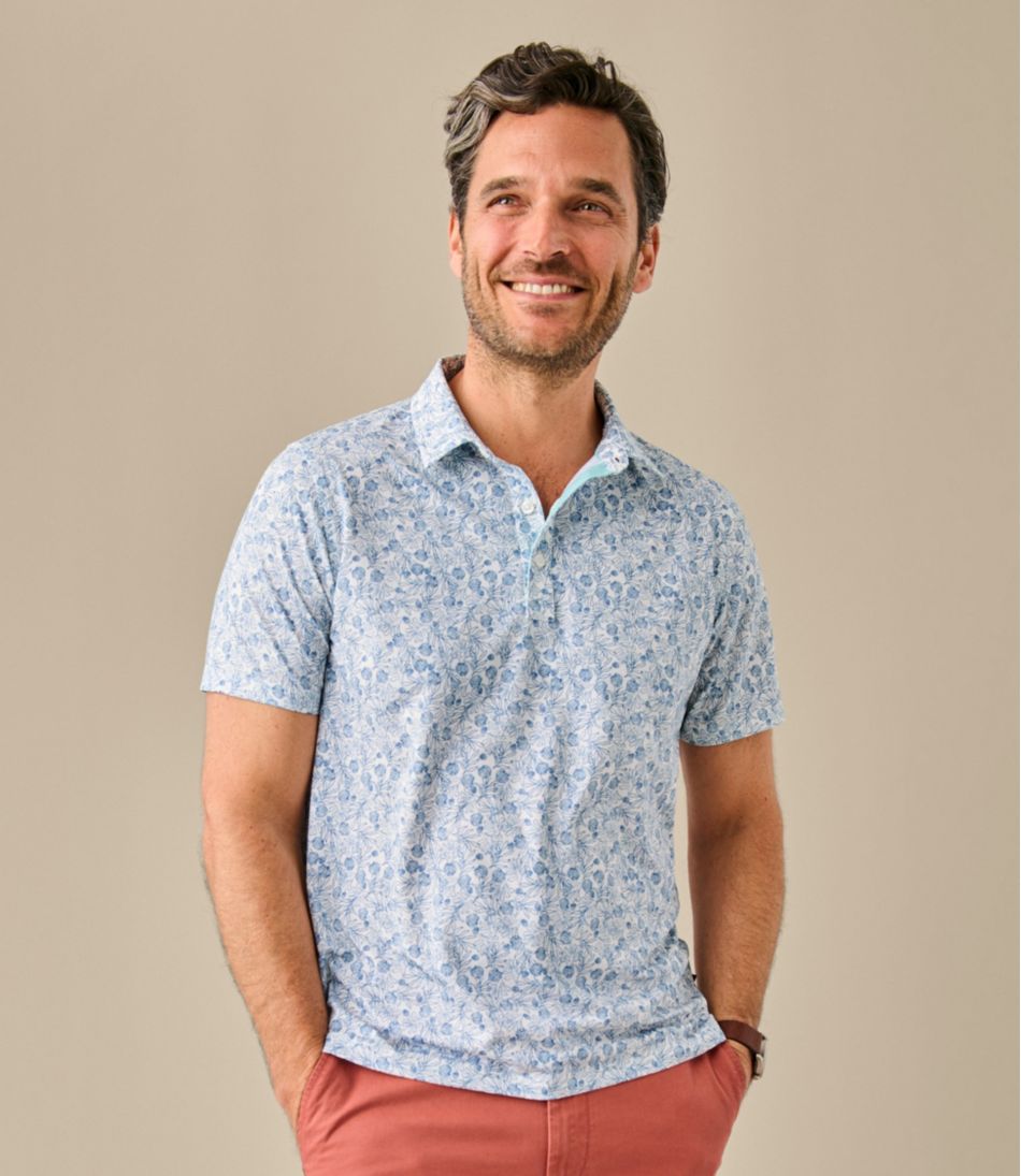 Men's Comfort Stretch Performance® Party Polo, Slightly Fitted, Short-Sleeve, Print