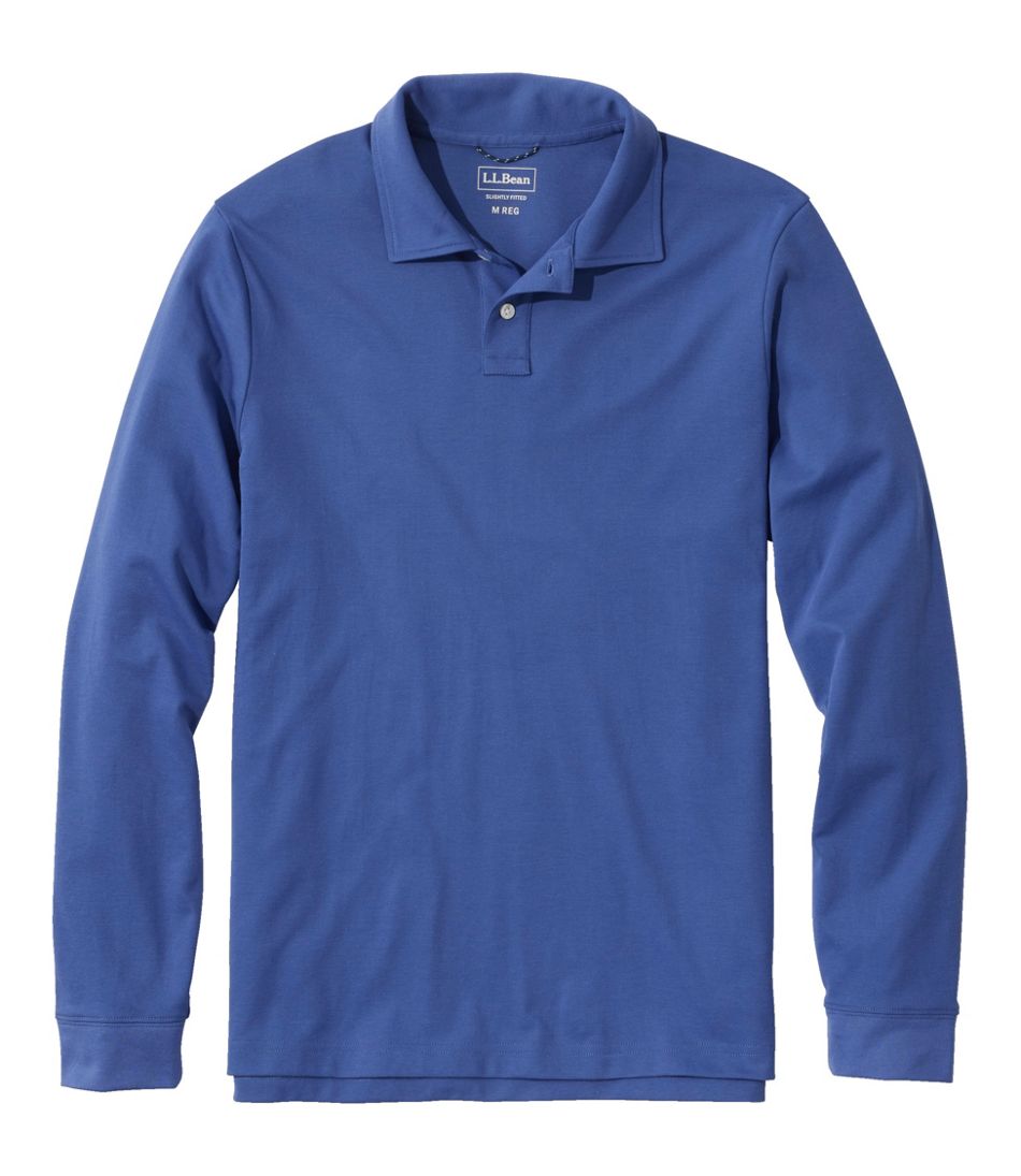 Men's Comfort Stretch Performance® Polo, Long-Sleeve, Slightly Fitted