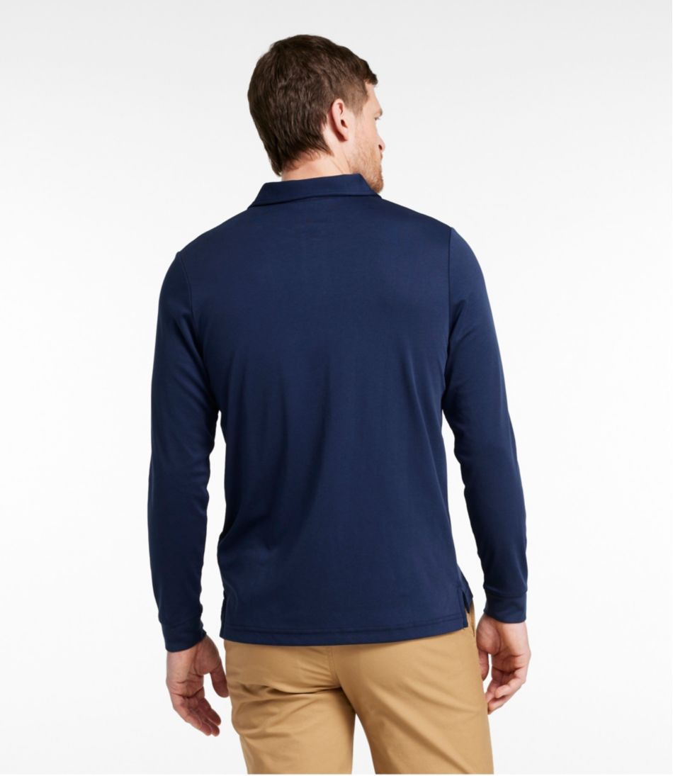 Men's Comfort Stretch Performance® Polo, Long-Sleeve, Slightly Fitted