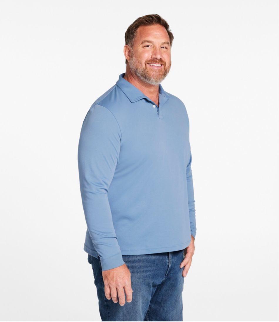 Men's Comfort Stretch Performance® Polo, Long-Sleeve, Slightly Fitted