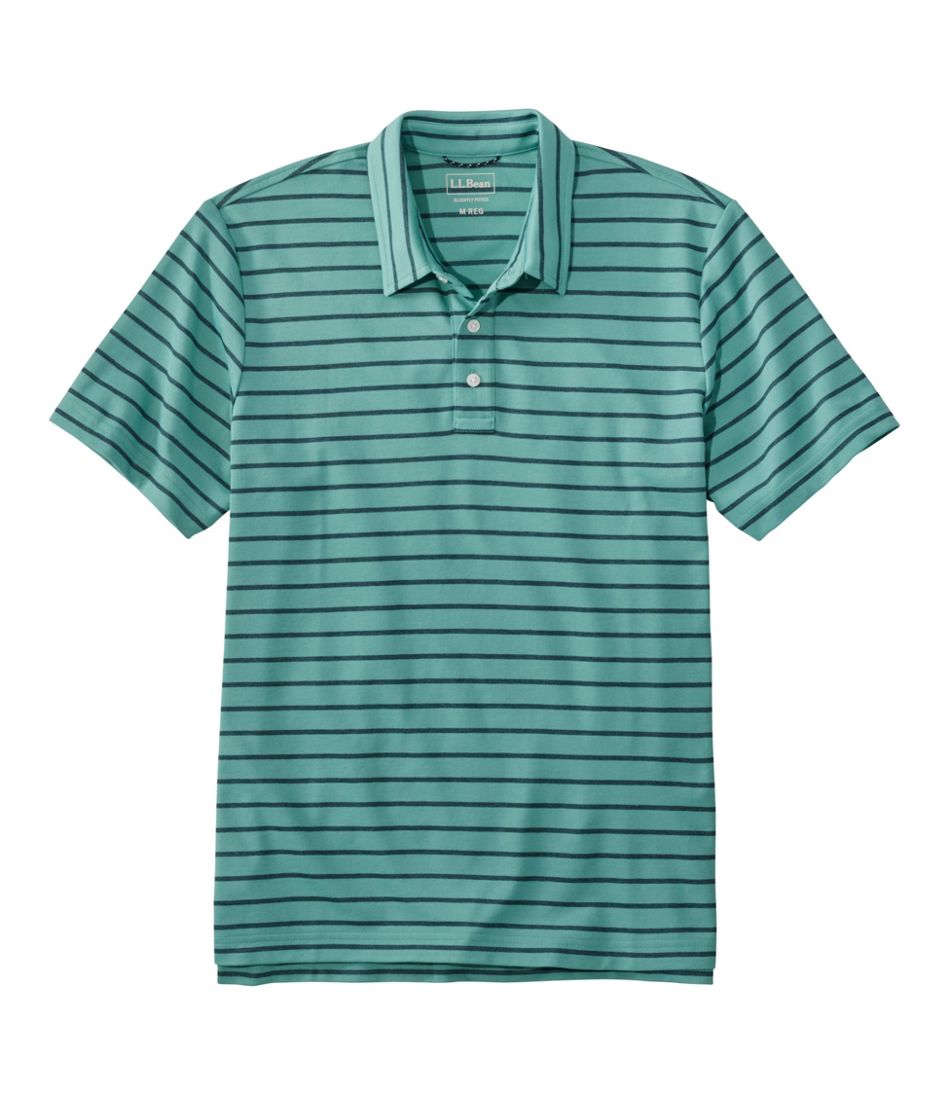 Men's Comfort Stretch Performance® Polo, Short-Sleeve, Slightly Fitted, Stripe
