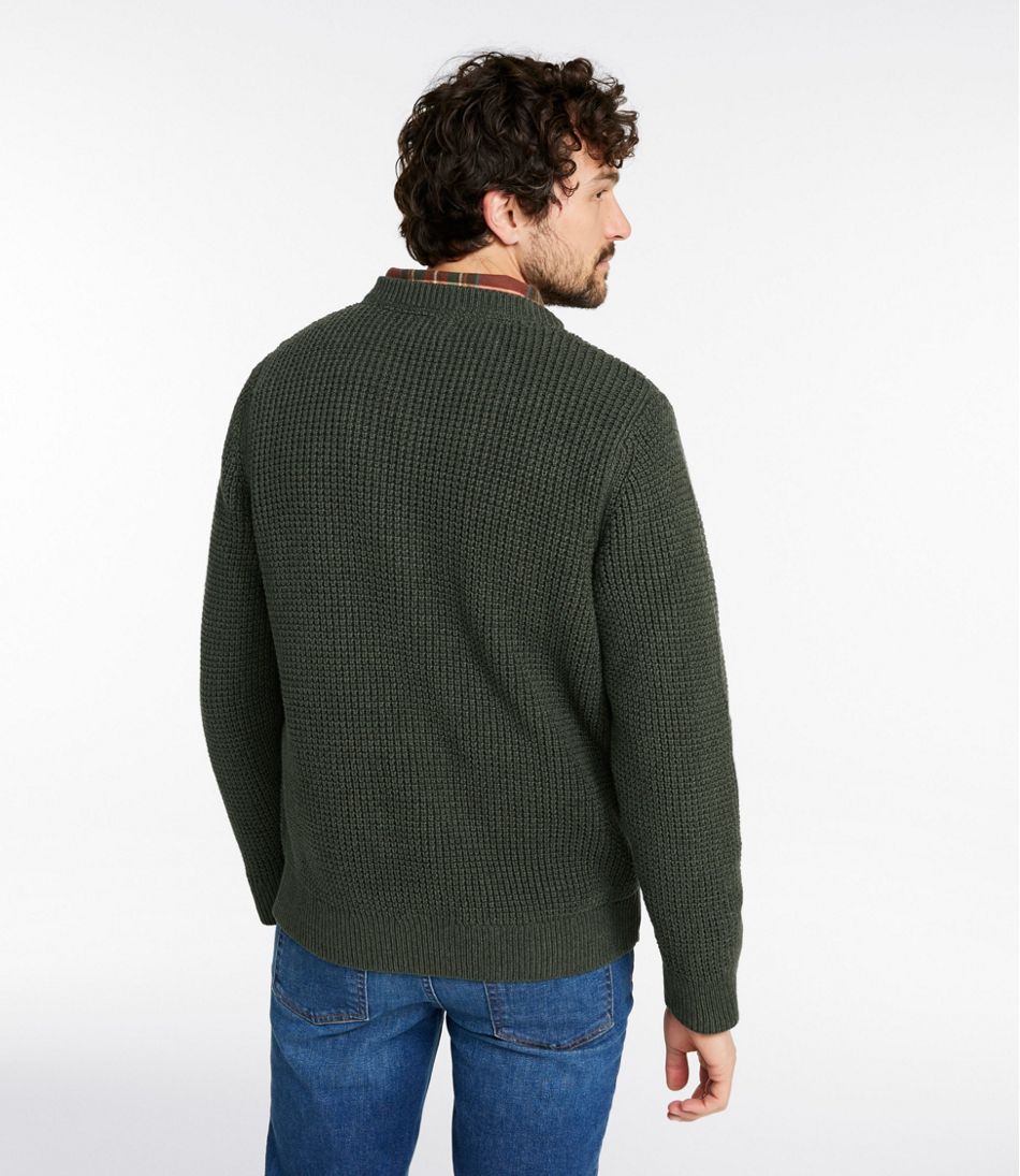 Men's Organic Cotton Waffle Sweater, Henley