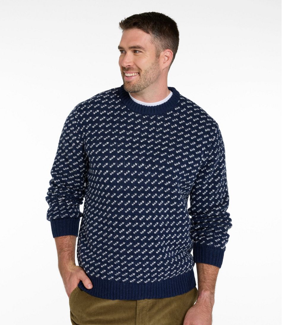 Men's Bean's Classic Ragg Wool Sweater, Crewneck, Bird's-Eye
