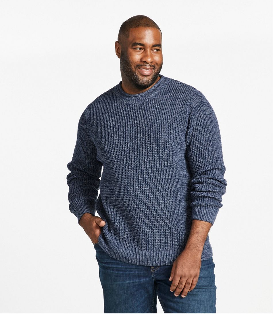 Men's Organic Cotton Waffle Sweater, Rollneck Crew