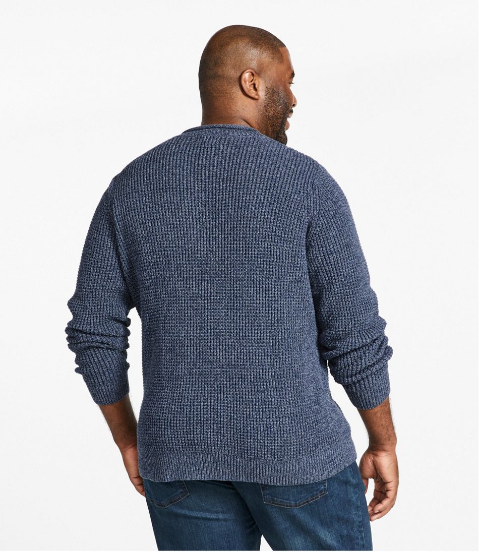 Men's Organic Cotton Waffle Sweater, Rollneck Crew