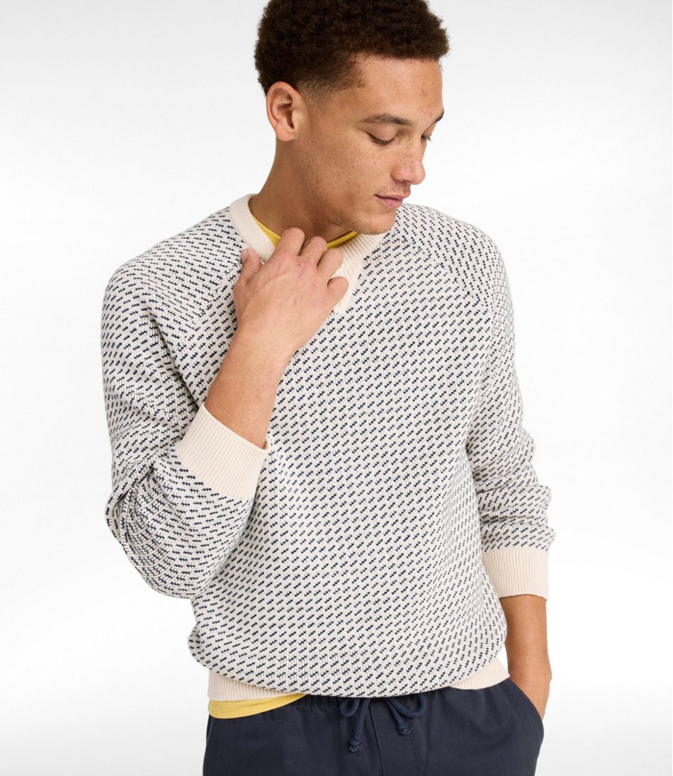 Men's Wicked Soft Cotton/Cashmere Sweater, Crewneck, Pattern