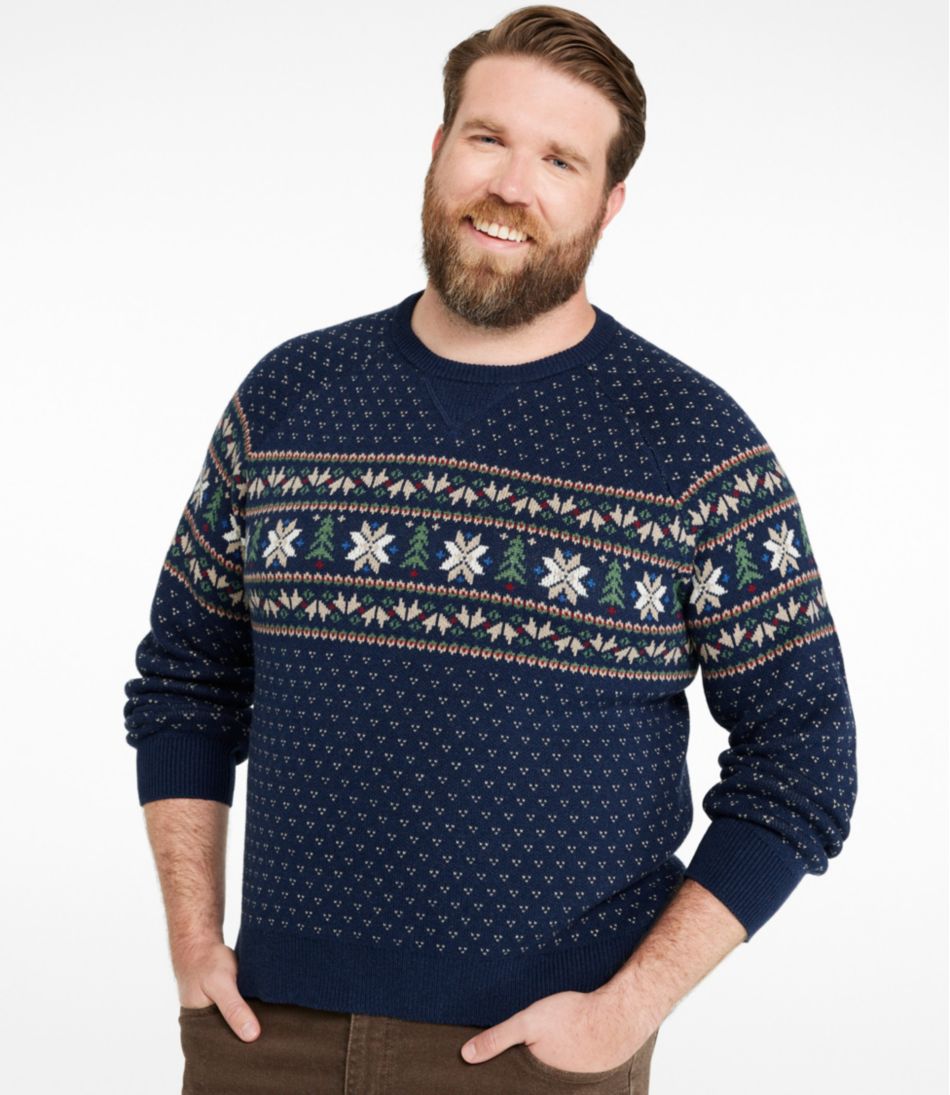 Men's Wicked Soft Cotton/Cashmere Sweater, Crewneck, Pattern