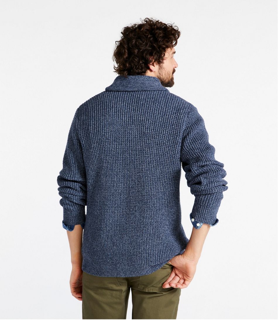 Men's Organic Cotton Waffle Sweater, Cardigan