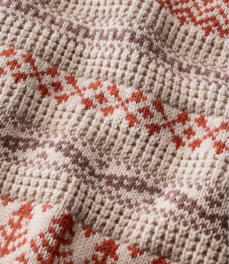 Men's Organic Cotton Waffle Sweater, Crewneck, Fair Isle