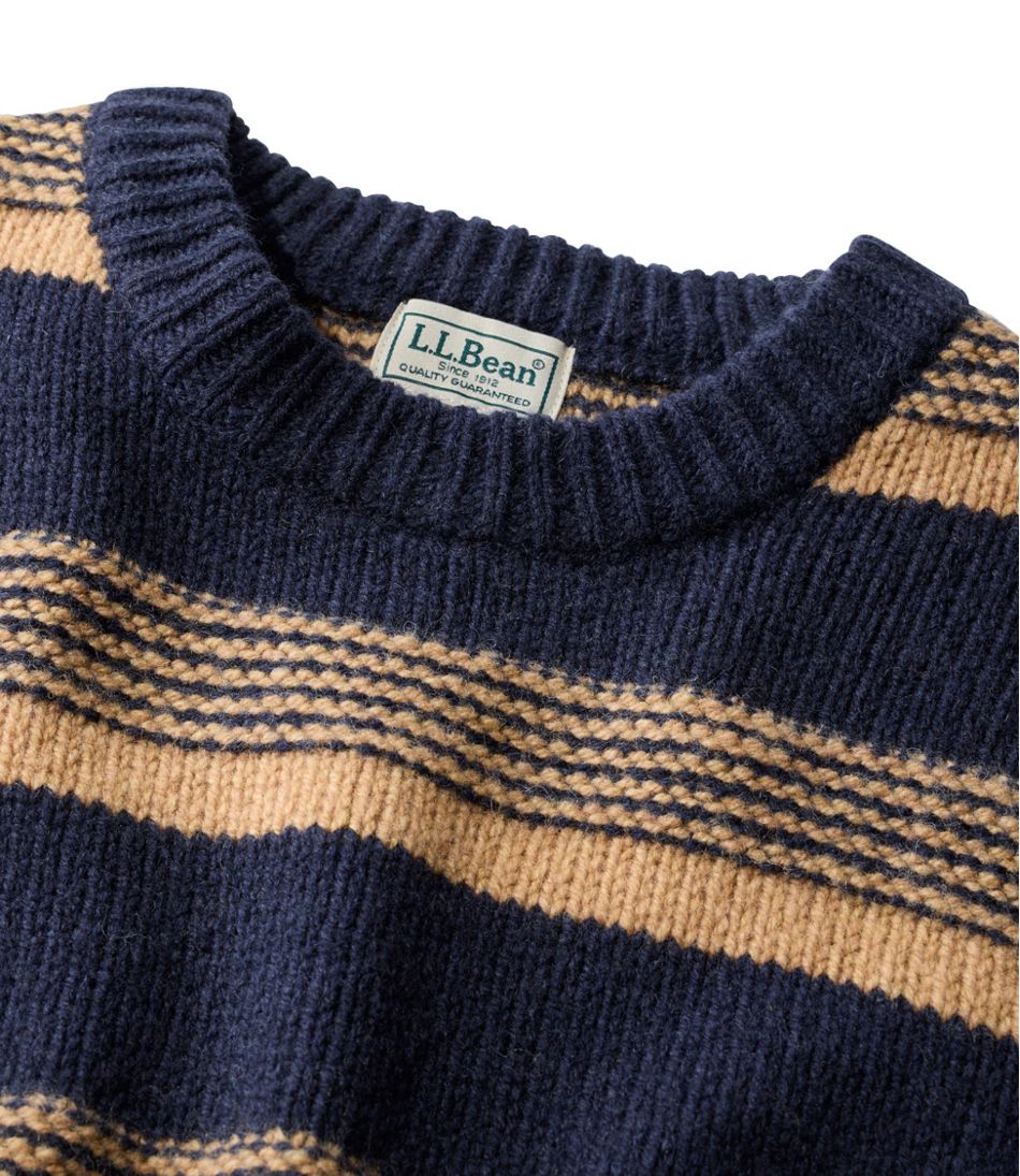 Men's Bean's Classic Ragg Wool Sweater, Crewneck, Stripe