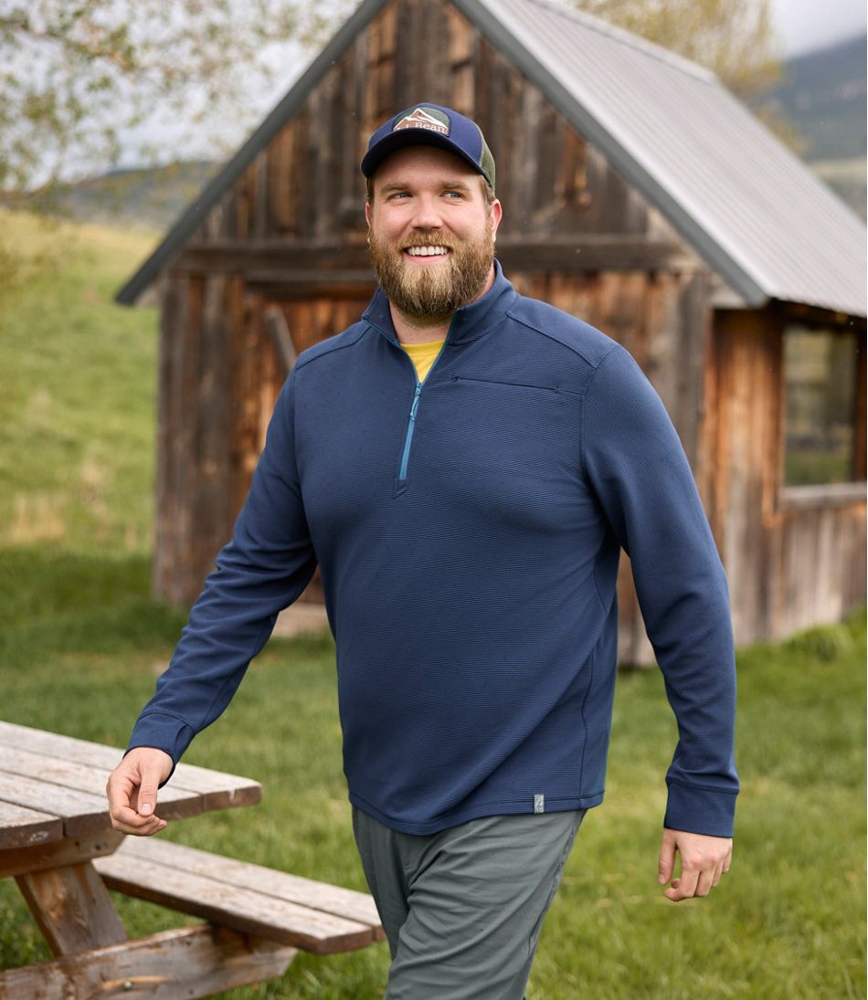Men's VentureStretch Ottoman-Rib Pullover, Quarter-Zip