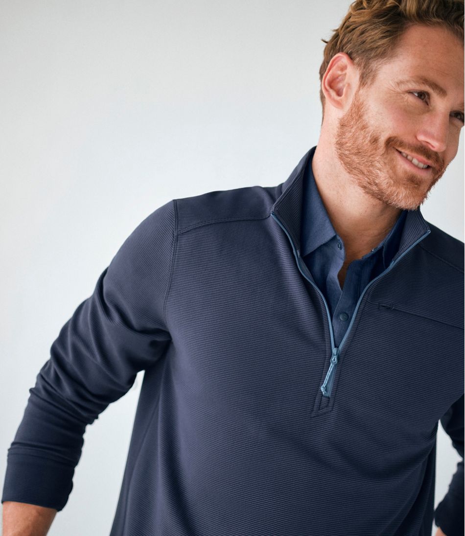 Men's VentureStretch Ottoman-Rib Pullover, Quarter-Zip