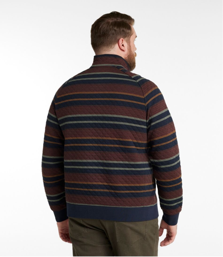 Men's Quilted Sweatshirt, Mockneck, Stripe