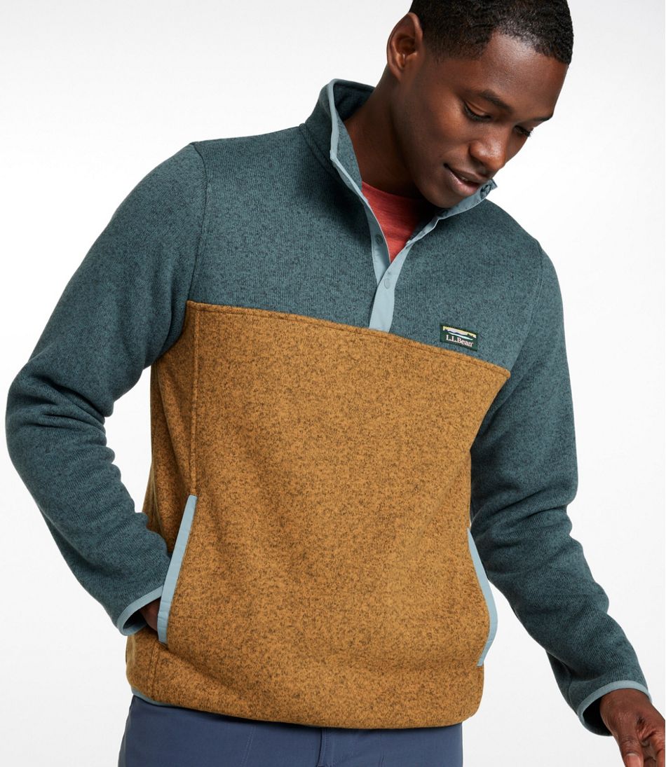 Men's Sweater Fleece Pullover, Colorblock