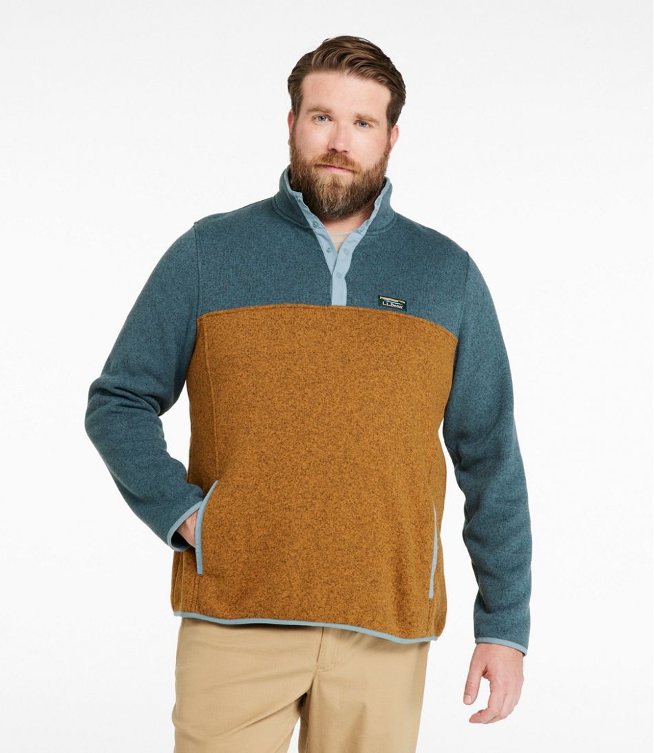 Men's Sweater Fleece Pullover, Colorblock