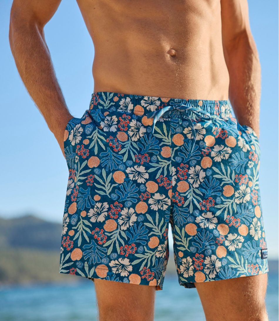 Men's Vacationland Stretch Swim Trunks, Print, 6"
