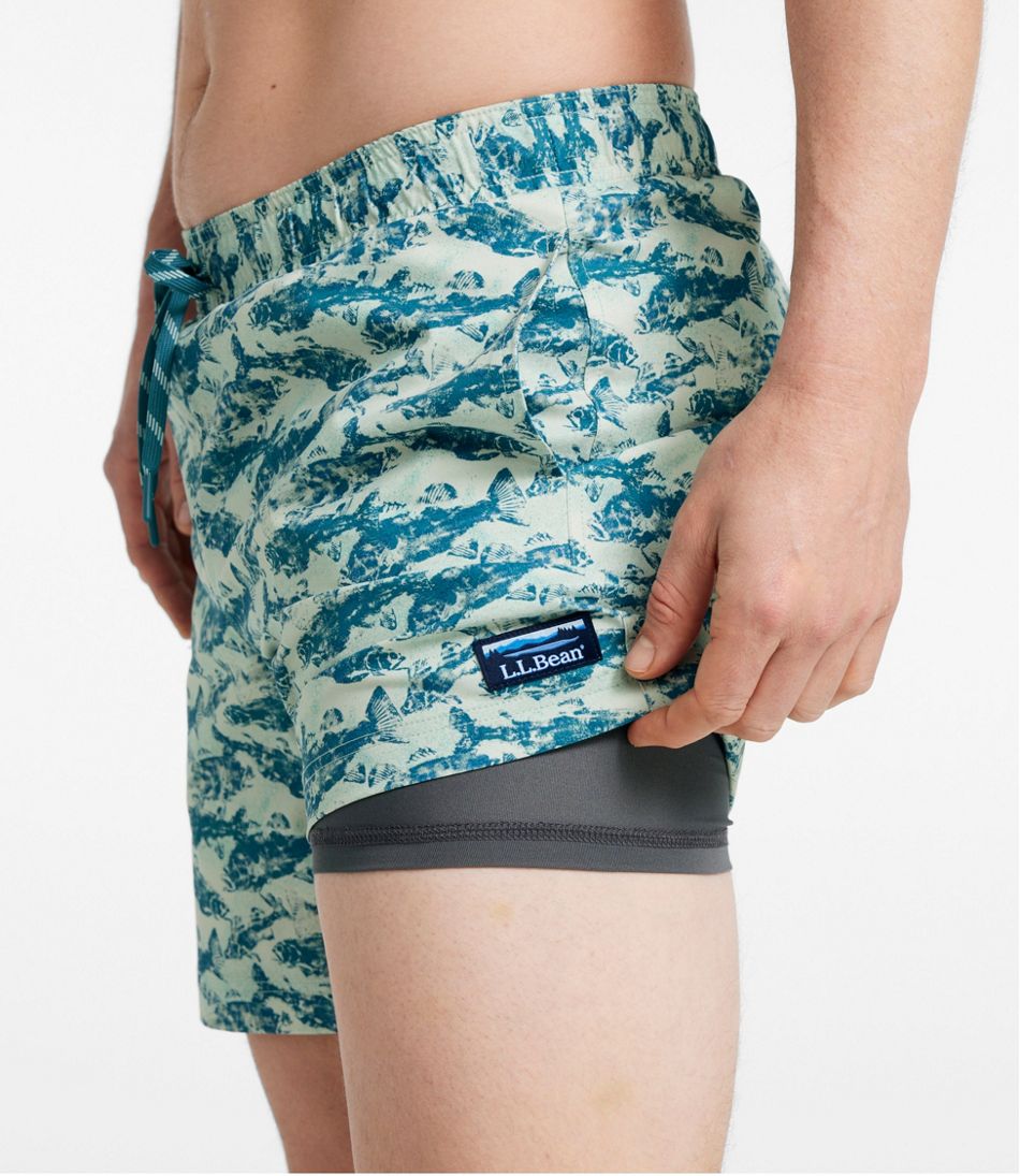 Men's Vacationland Stretch Swim Trunks, Print, 6"
